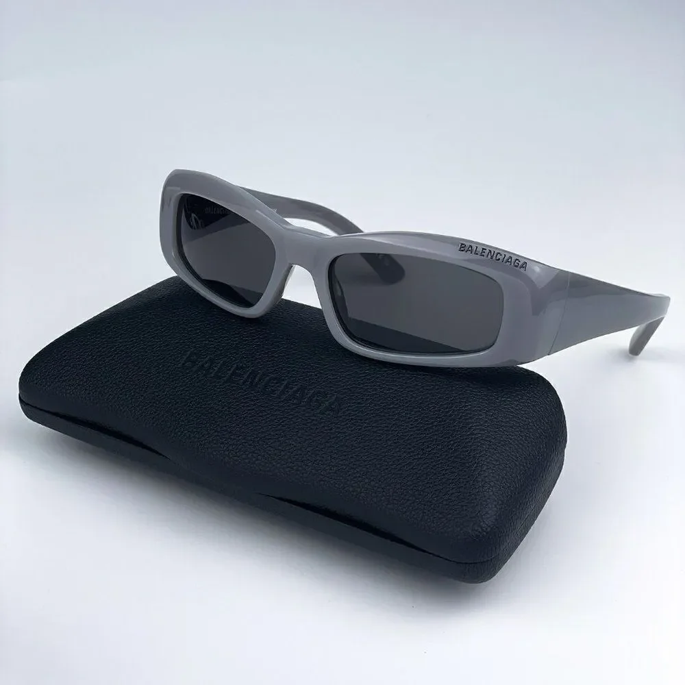 SALE! NEW Balenciaga BB0266S 003 Grey Rectangle Unisex Sunglasses